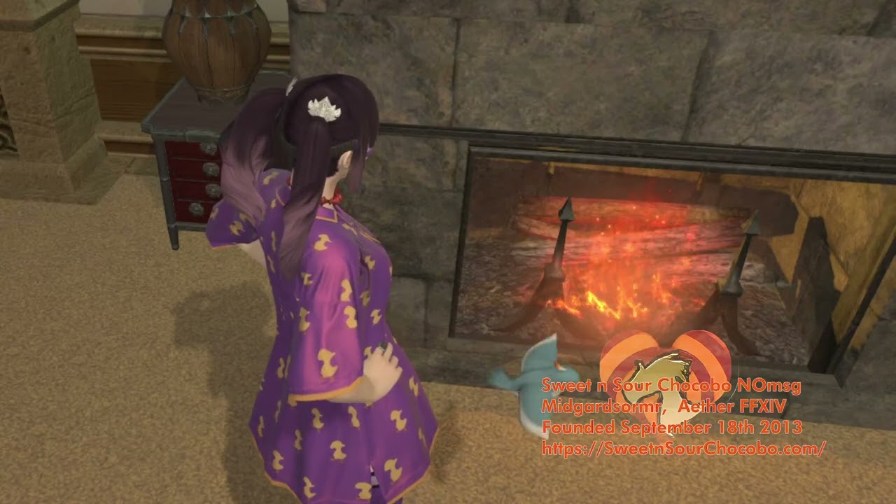 Lavender Herbster Watching Her Fireplace in the Sweet n Sour Chocobo NOmsg Mansion 🔥🌸