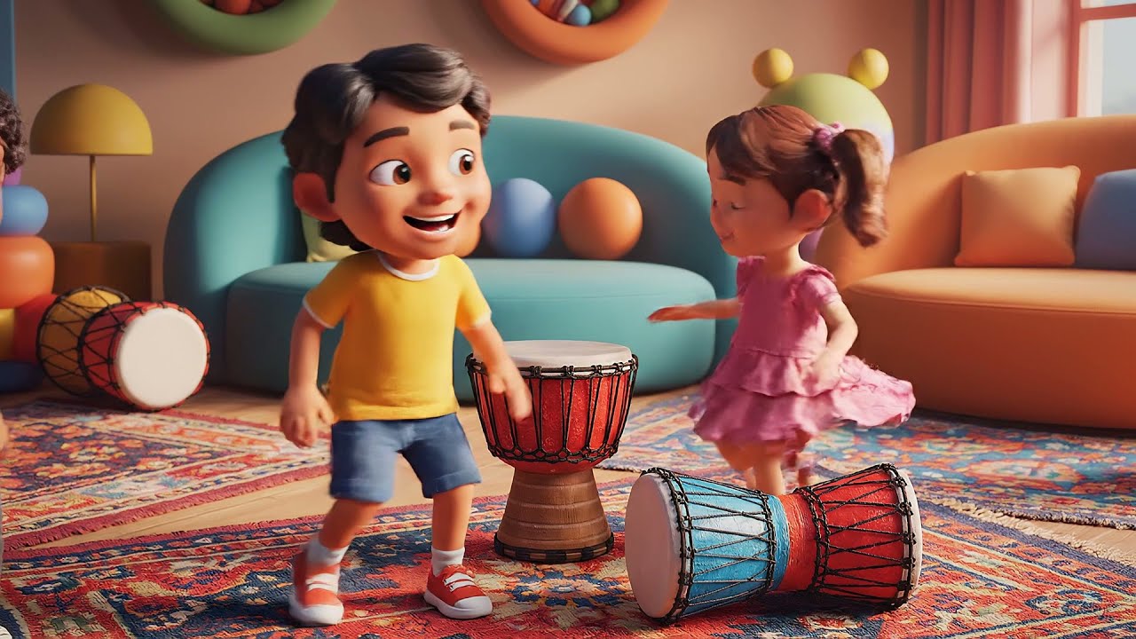 Três Pequenos Tambores de Brinquedo Bang | Rimas Infantis e Canções para Crianças