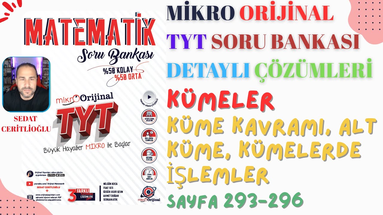 2026 MİKRO ORİJİNAL TYT SORU BANKASI ÇÖZÜMLERİ SYF293-296 #orijinalmatematik #mikroorijinal #yks2026
