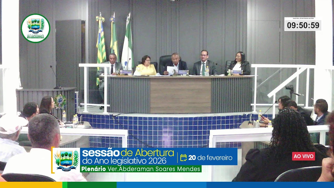Transmissão ao vivo de Câmara Municipal de São José do Peixe-PI