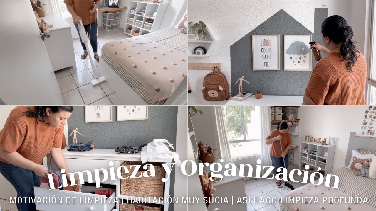 ✅ LIMPIEZA Y ORDEN EN HABITACIÓN MUY SUCIA 🤮 TODO ESTO LIMPIÉ | RUTINA DE LIMPIEZA PROFUNDA 🧹
