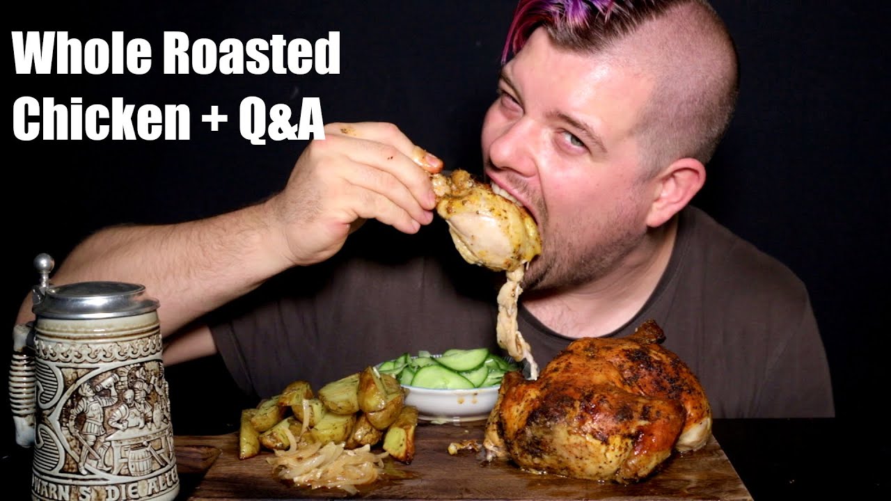 WHOLE ROASTED CHICKEN & WEDGES MUKBANG | Dave Kay