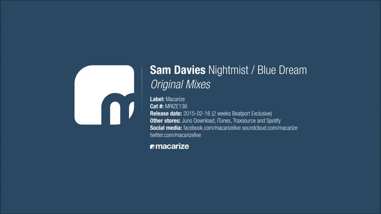 Sam Davies - Blue Dream (Original Mix) [Macarize]