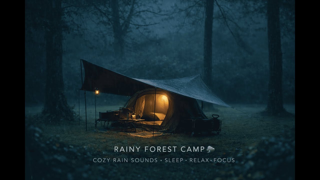 Silent Camping in the Rain | Rainy Forest 🌧 | Sleep Peacefully with Rain Sounds