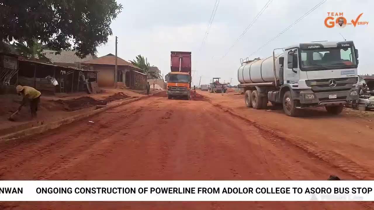 ONGOING CONSTRUCTION OF POWERLINE FROM ADOLOR COLLEGE TO ASORO BUS STOP BY EKENWAN ROAD.