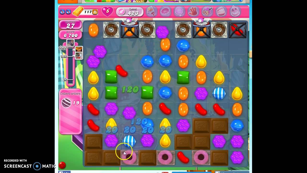 Candy Crush Level 423 w/audio tips, hints, tricks