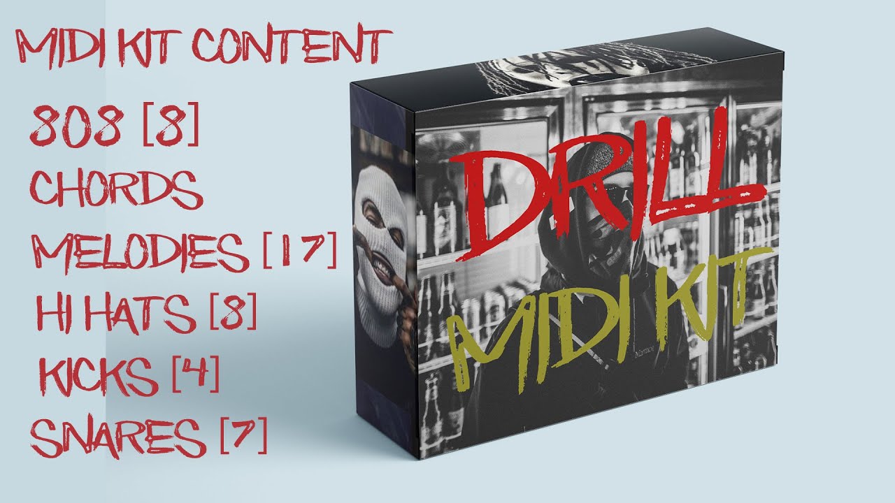 Drill Midi Kit | Drill 808 midi, Drill Hi hat midi, Chord, Snare & Drill Midi Drums [NY / UK]