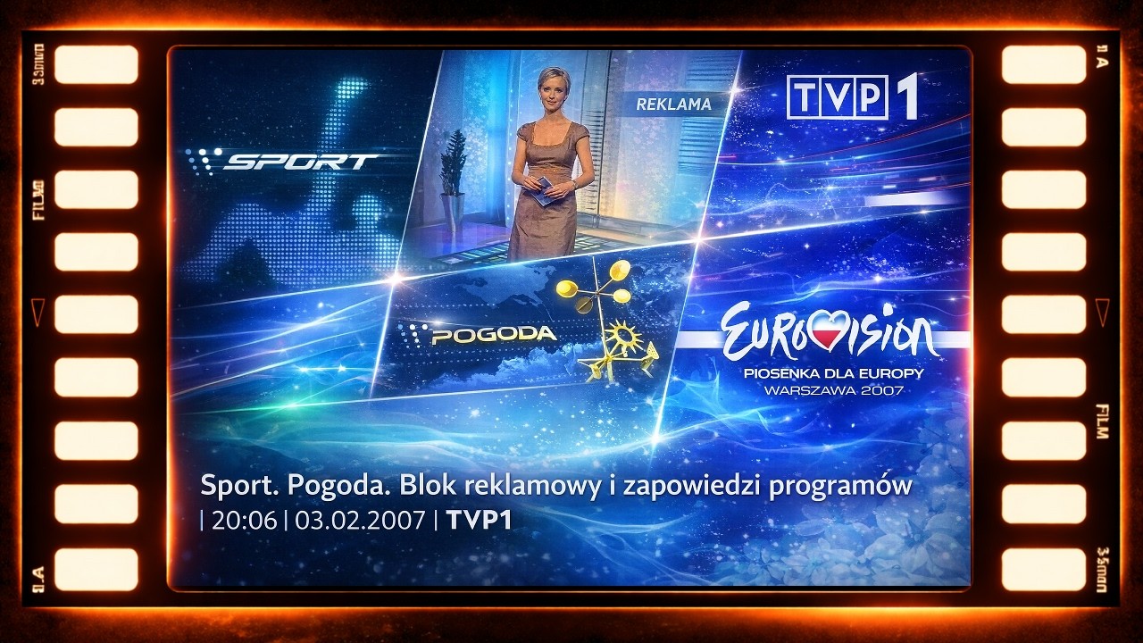 2007.02.03 ▪ 20:00 ▪ TVP1. Sport. Pogoda. Blok reklamowy i zapowiedzi programów