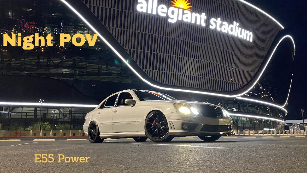 Mercedes Benz E55 AMG Night Time POV Drive