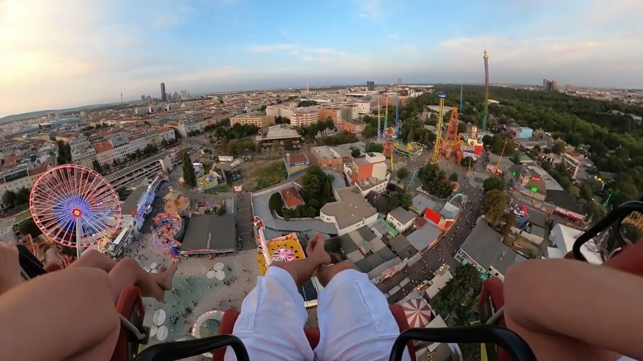 Prater Wien Wiener Free Fall Tower Sunset