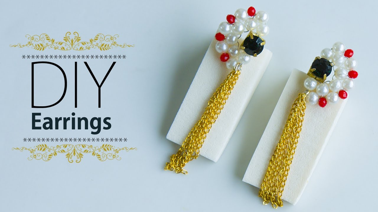 How to make beautiful pearl earrings | earrings design | designer jewelry | Beads art\vineeta mishra