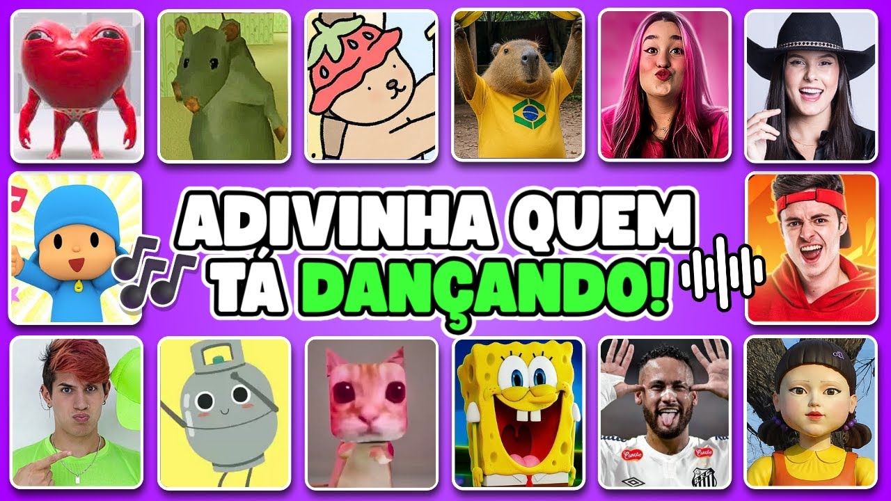 ADIVINHE QUEM TÁ DANÇANDO!! 💃🎶Bob Esponja, Neymar, Rato Milton, Bobbie Goods, Pocoyo, Ó U Gás