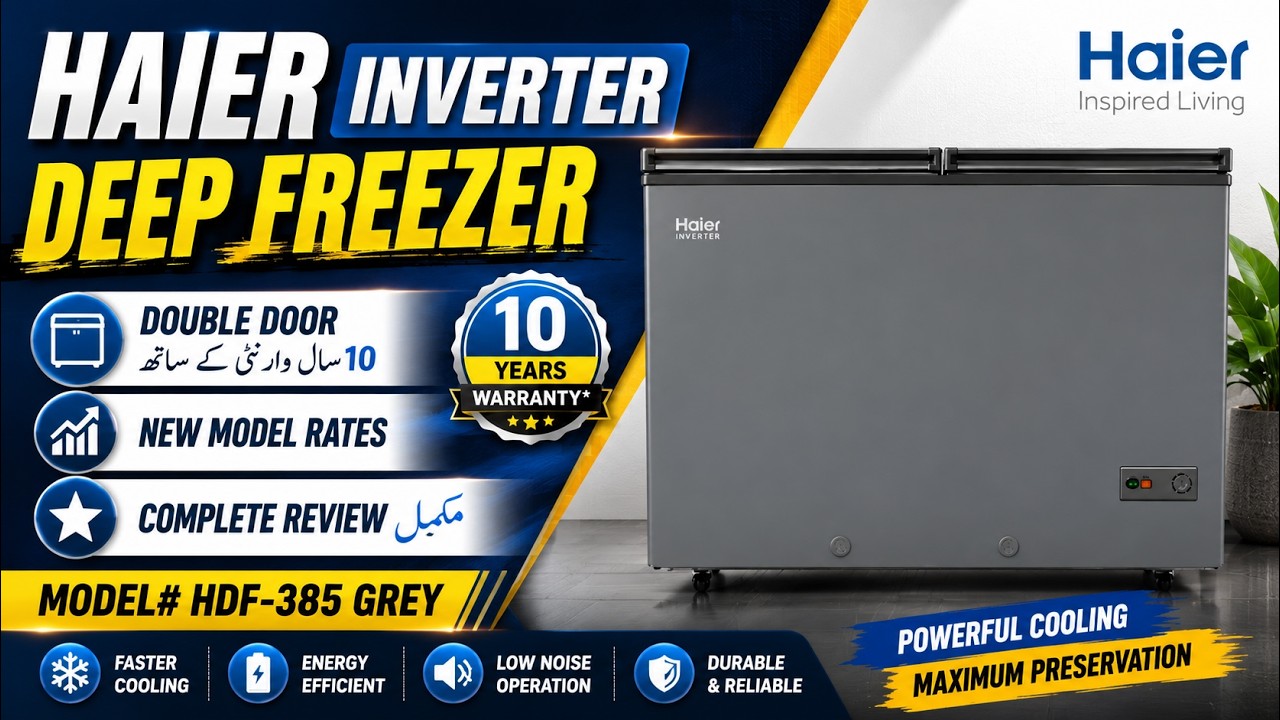 Haier Inverter Deep Freezer HDF-385 Grey Review 2026 | Double Door | Latest Price & Features in 2026