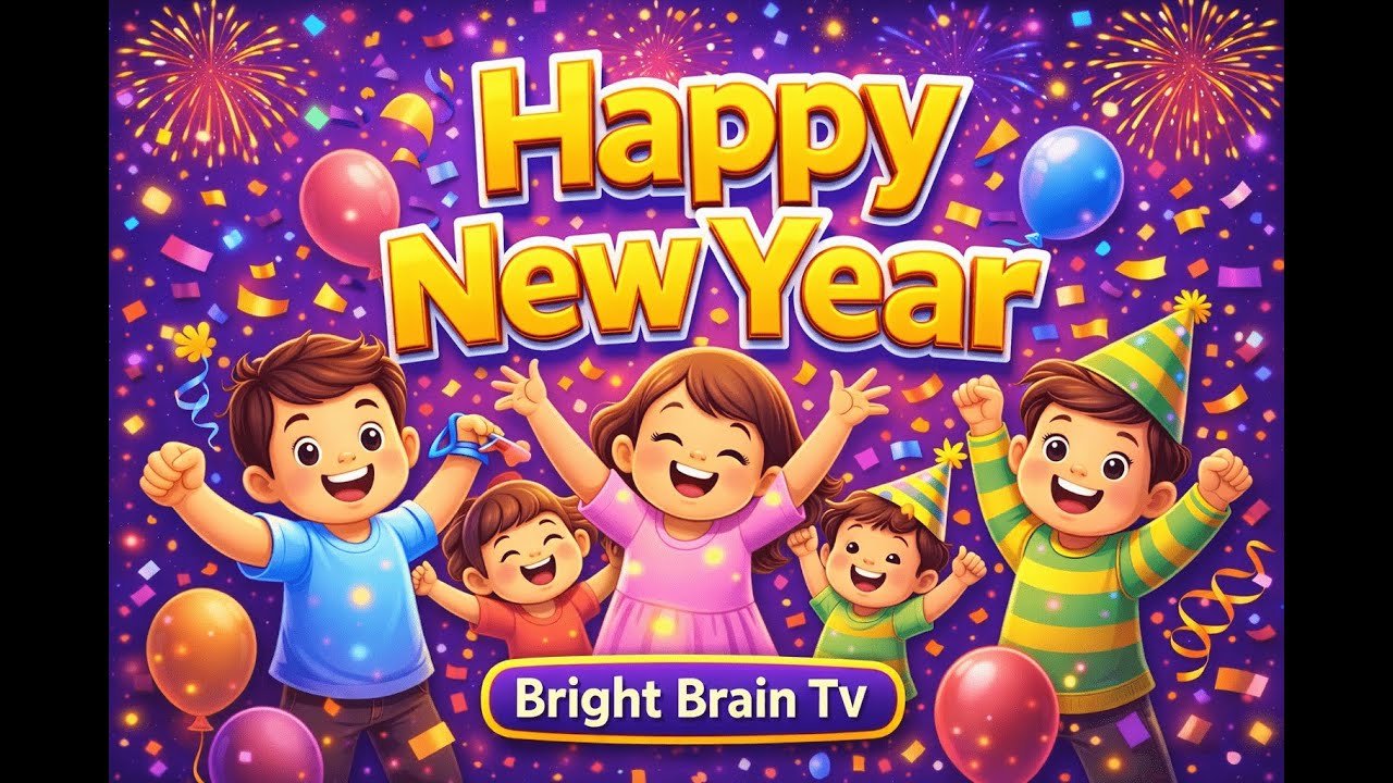 Happy New Year 🎊 Fun Kids Song & Party | Bright Brain TV