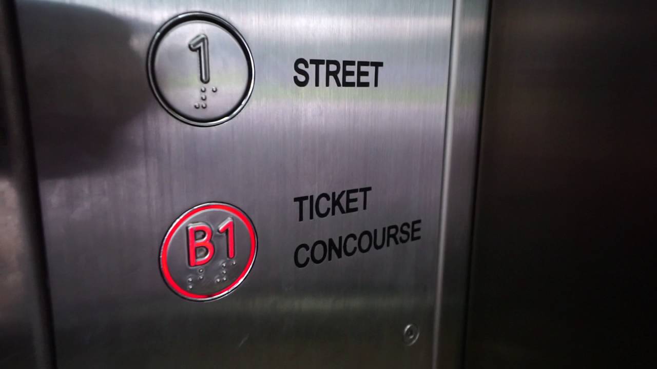 Singapore,  Boon Keng MRT Station - TOSHIBA elevator - going down