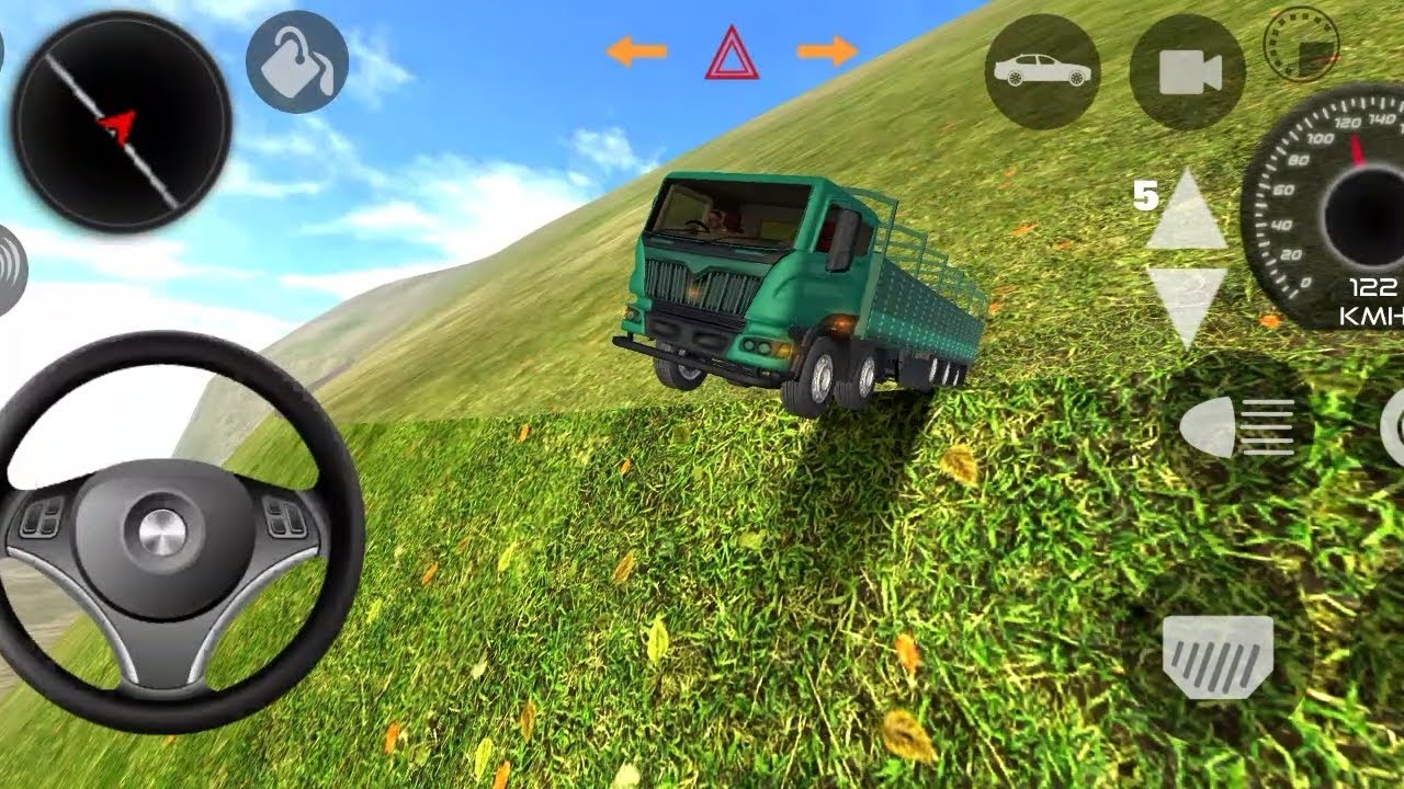 Truck simulator game : Mahindra blazo body truck driving Android gameplay.