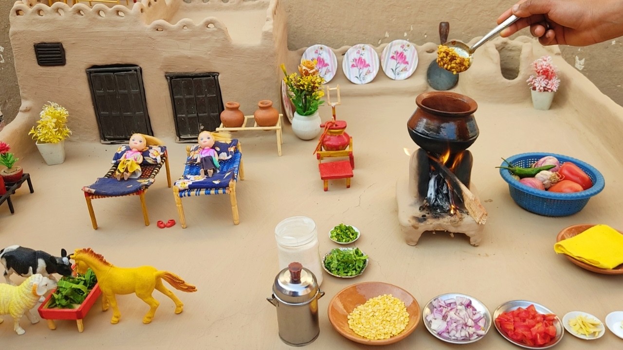 Miniature Daal Mash Recipe | Dhaba Stye Daal Mash | Mini Village cooking | Mini Food Tast