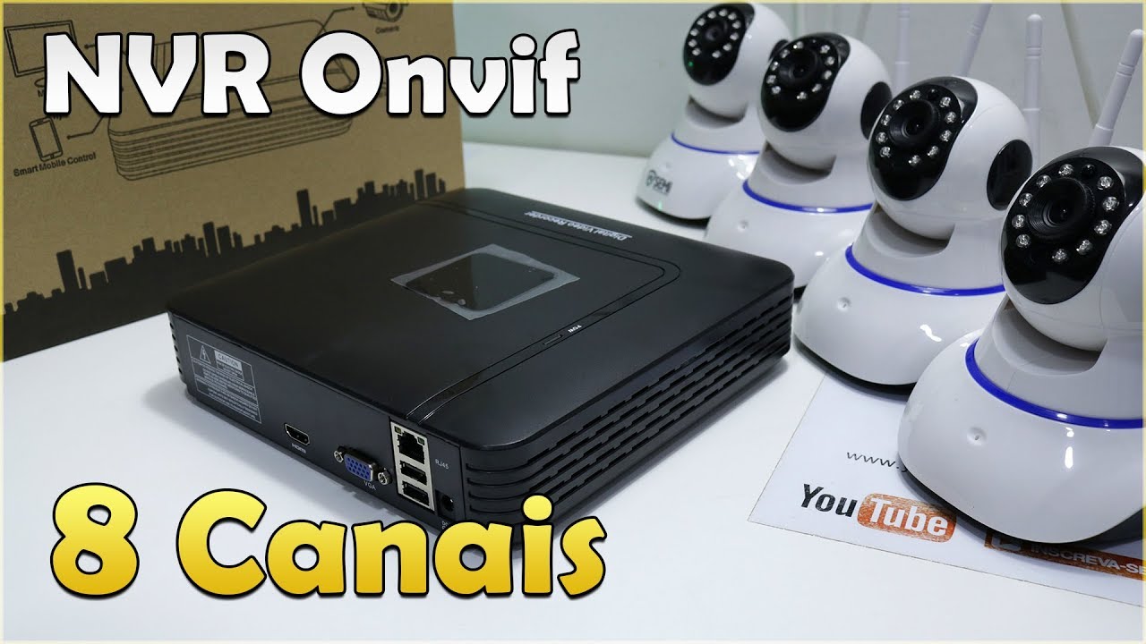 MINI NVR HD 8 CANAIS ONVIF 2 0 PARA CÂMERA IP WIFI