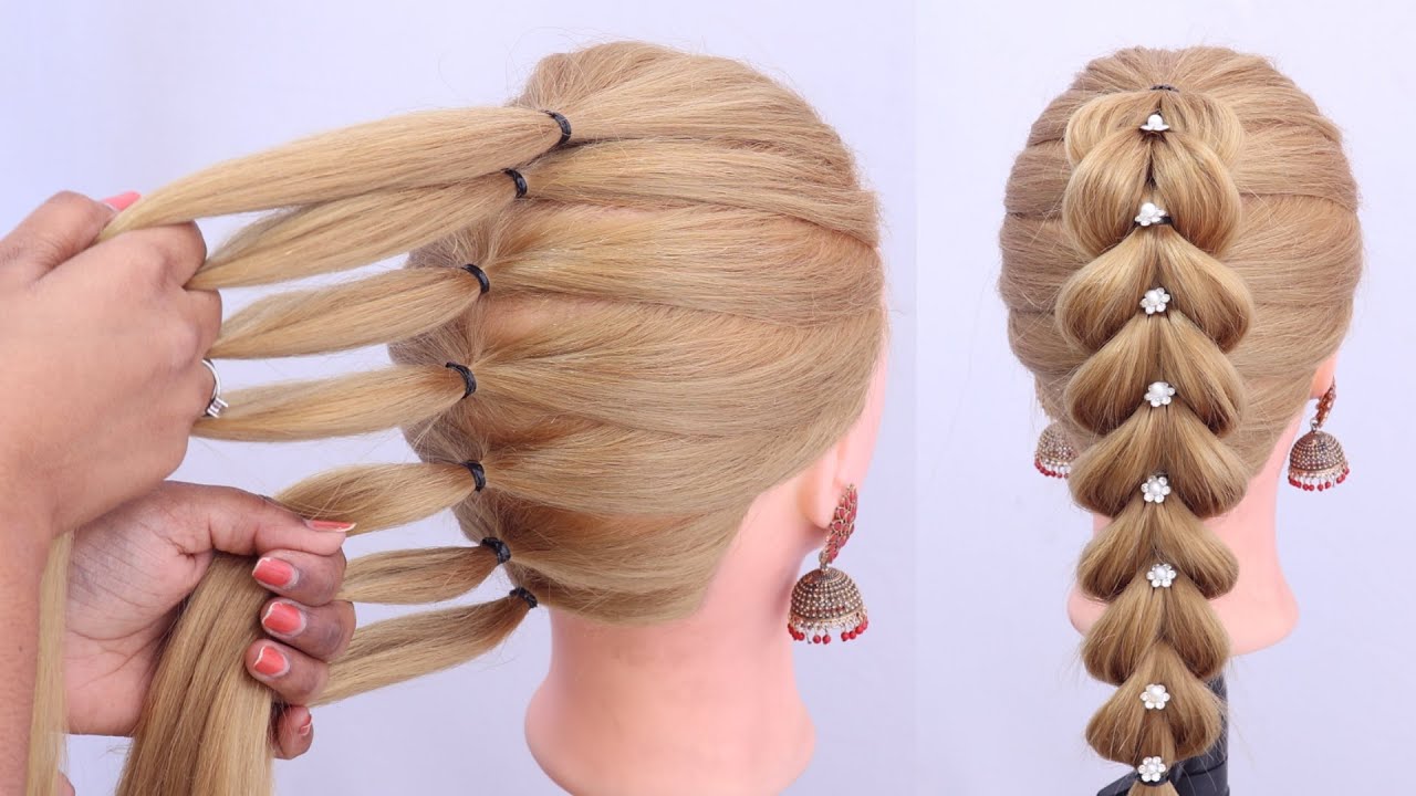 Easy party hair style girl self hair | style girl for long hair |  hairstyle quick and easy college