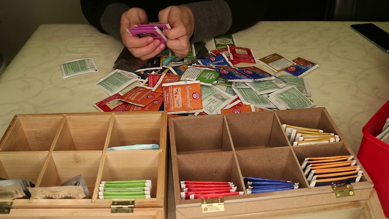 ASMR Sorting Tea in a Teabox, crinkly Sounds (no talking)