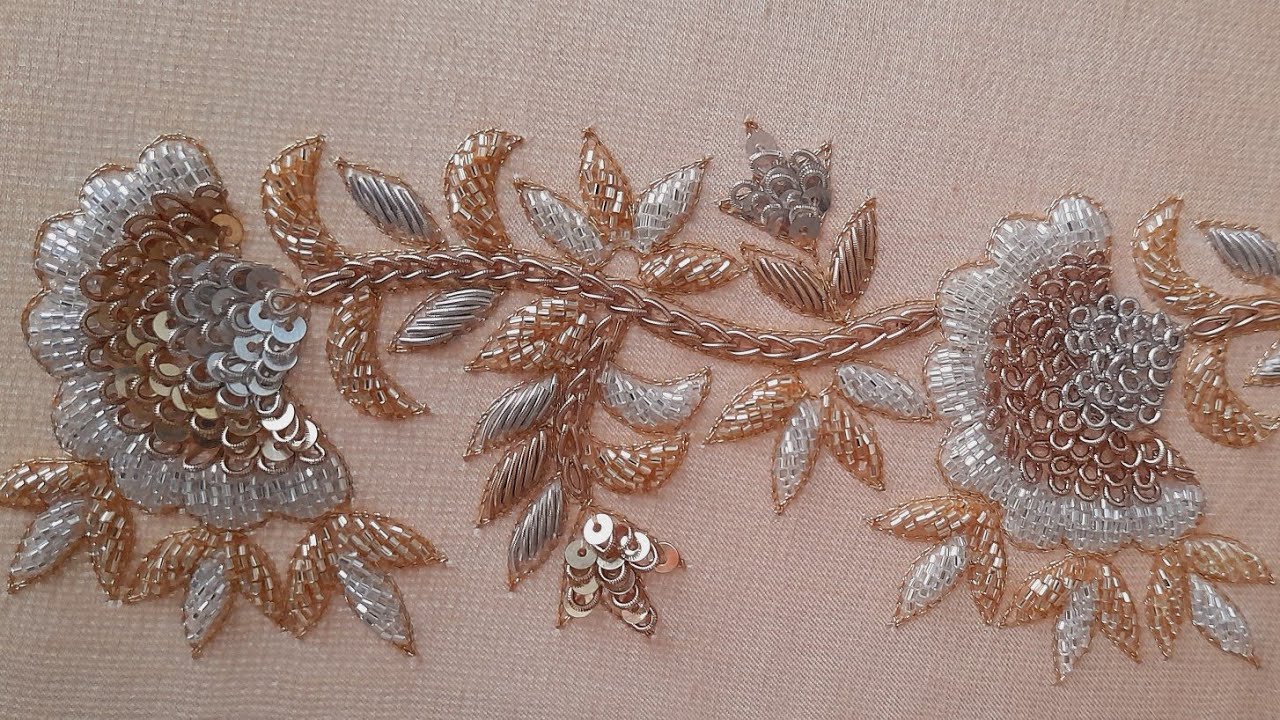 beautiful unique aariwork design / with normal needle #kardana @handworkalam4727
