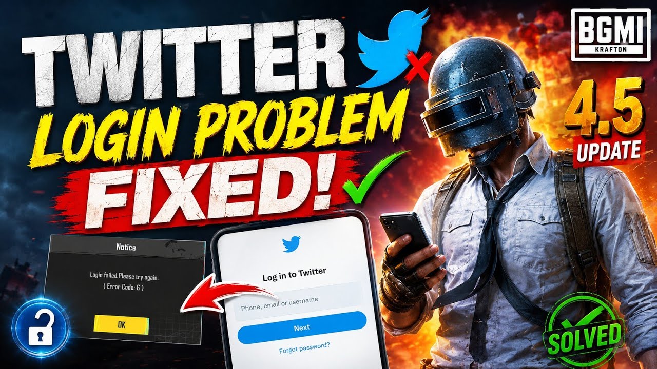 BGMI 4.5 Update Login Problem Fixed ✅ Twitter/X Login Error Solve