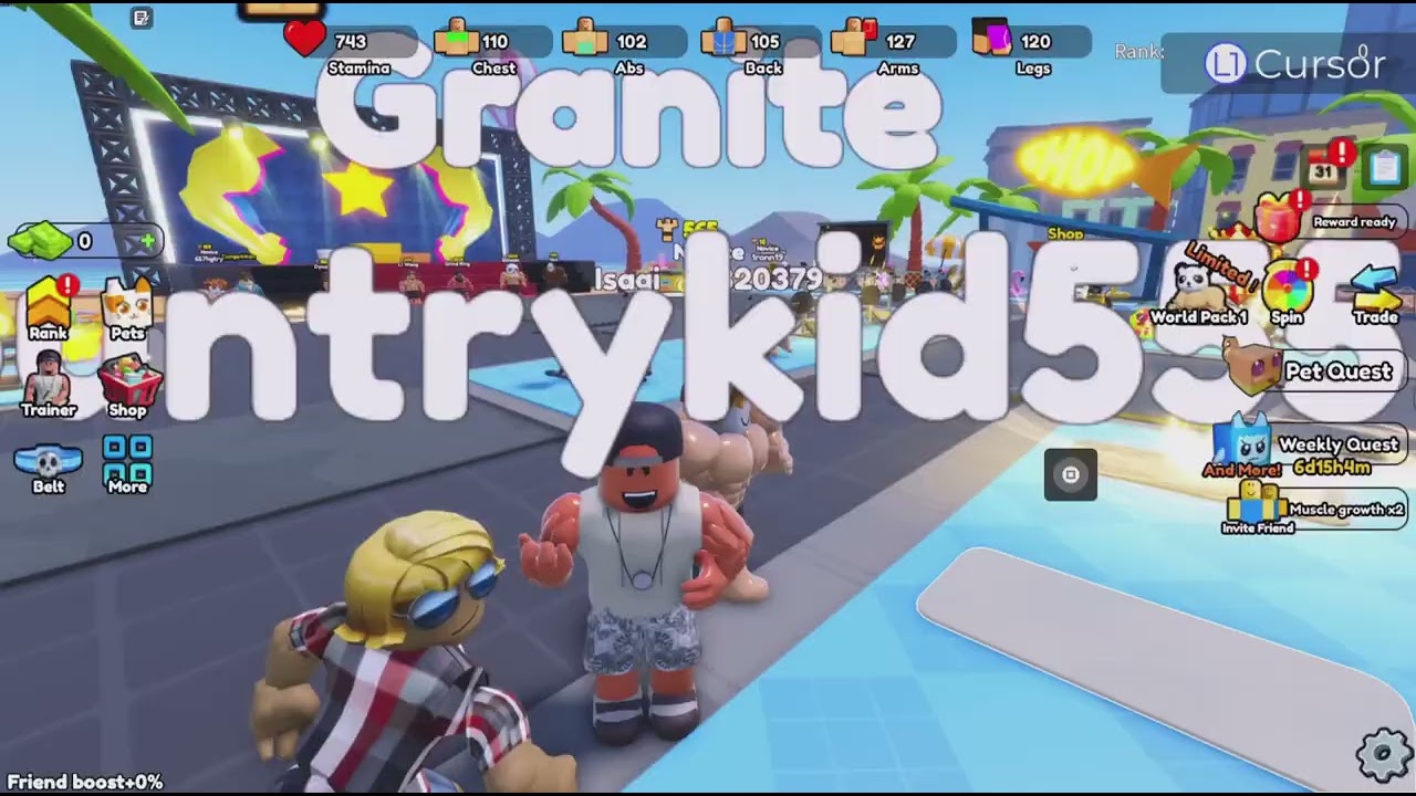 Playing Gym Star on Roblox