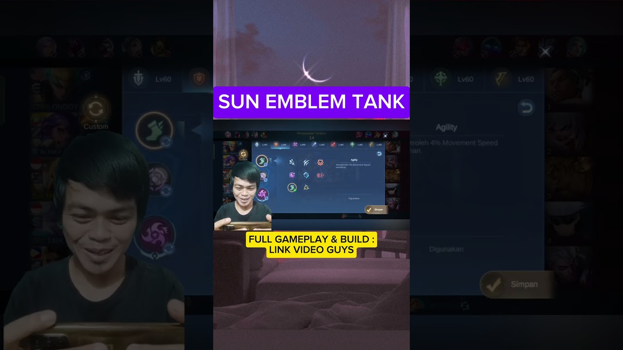 SETTING EMBLEM SUN TANK, MLBB, MOBILE LEGENDS