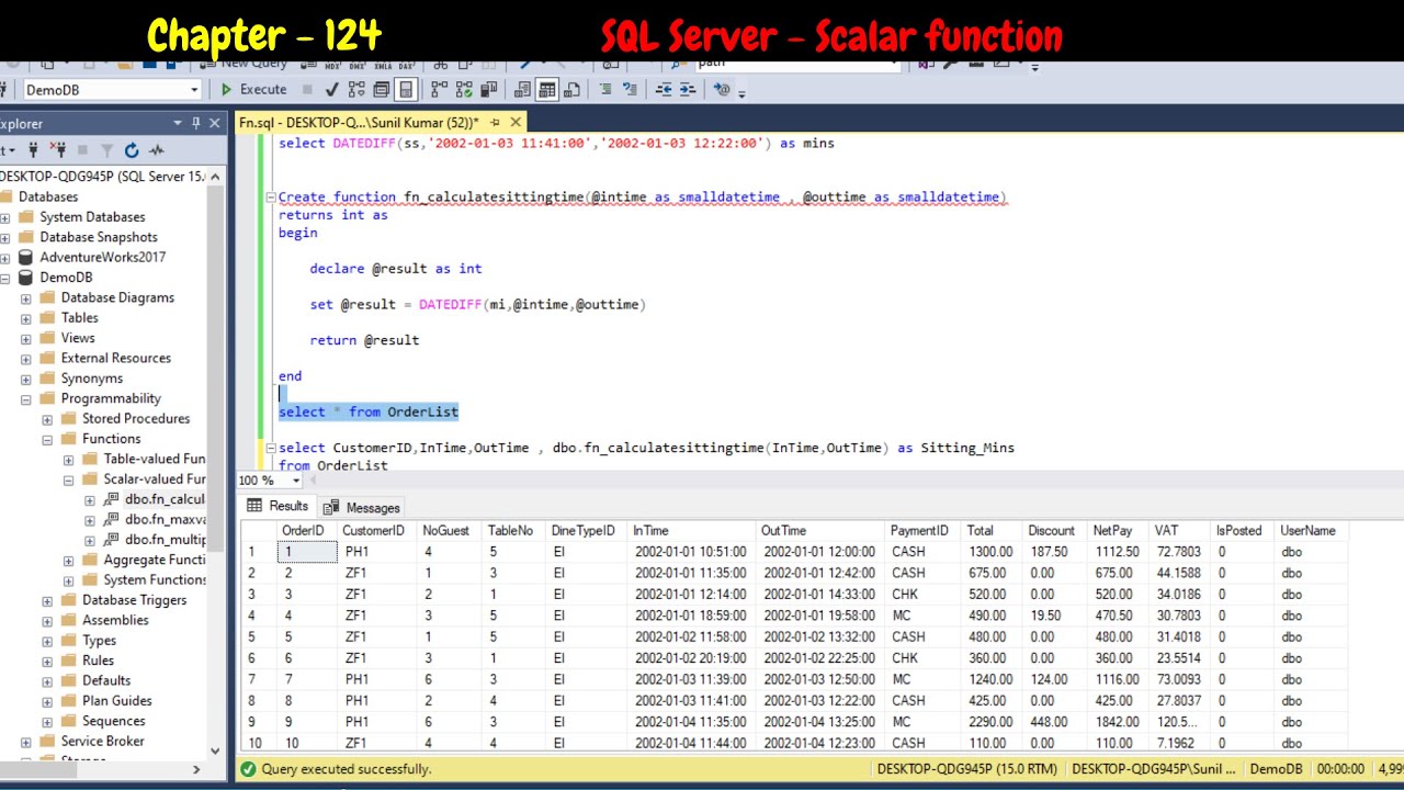 SQL Server - Scalar Function | User-Defined function