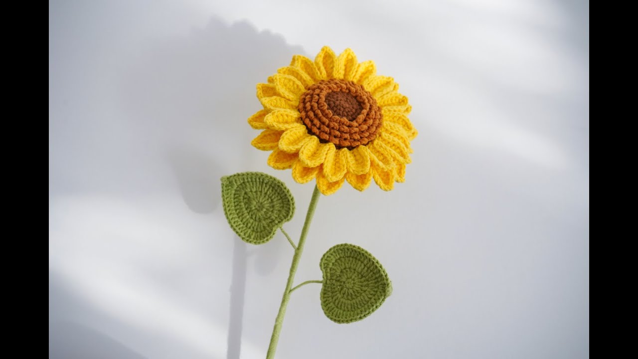 向阳而生，钩针编织向日葵花束 Crochet Sunflower Bouquet