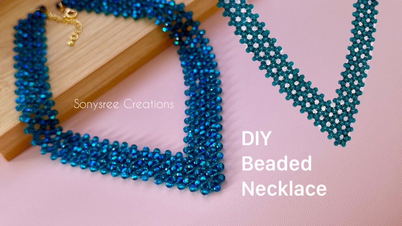 Honeycomb Beaded Necklace ||
