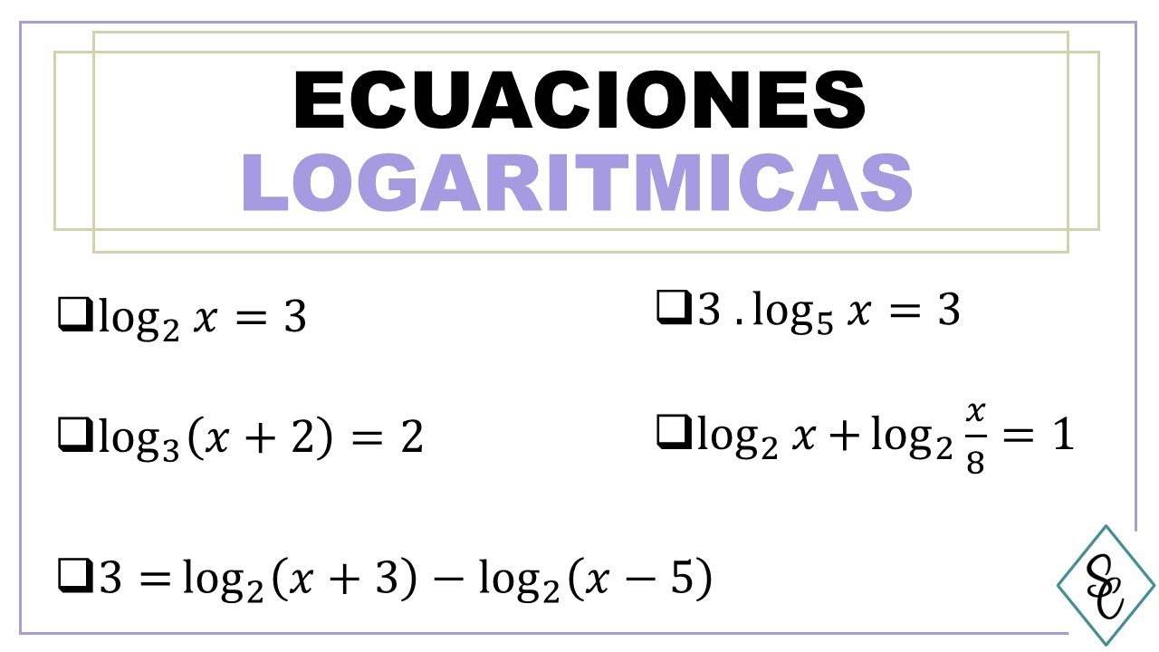 ECUACIONES LOGARITMICAS - Cómo resolverlas paso a paso