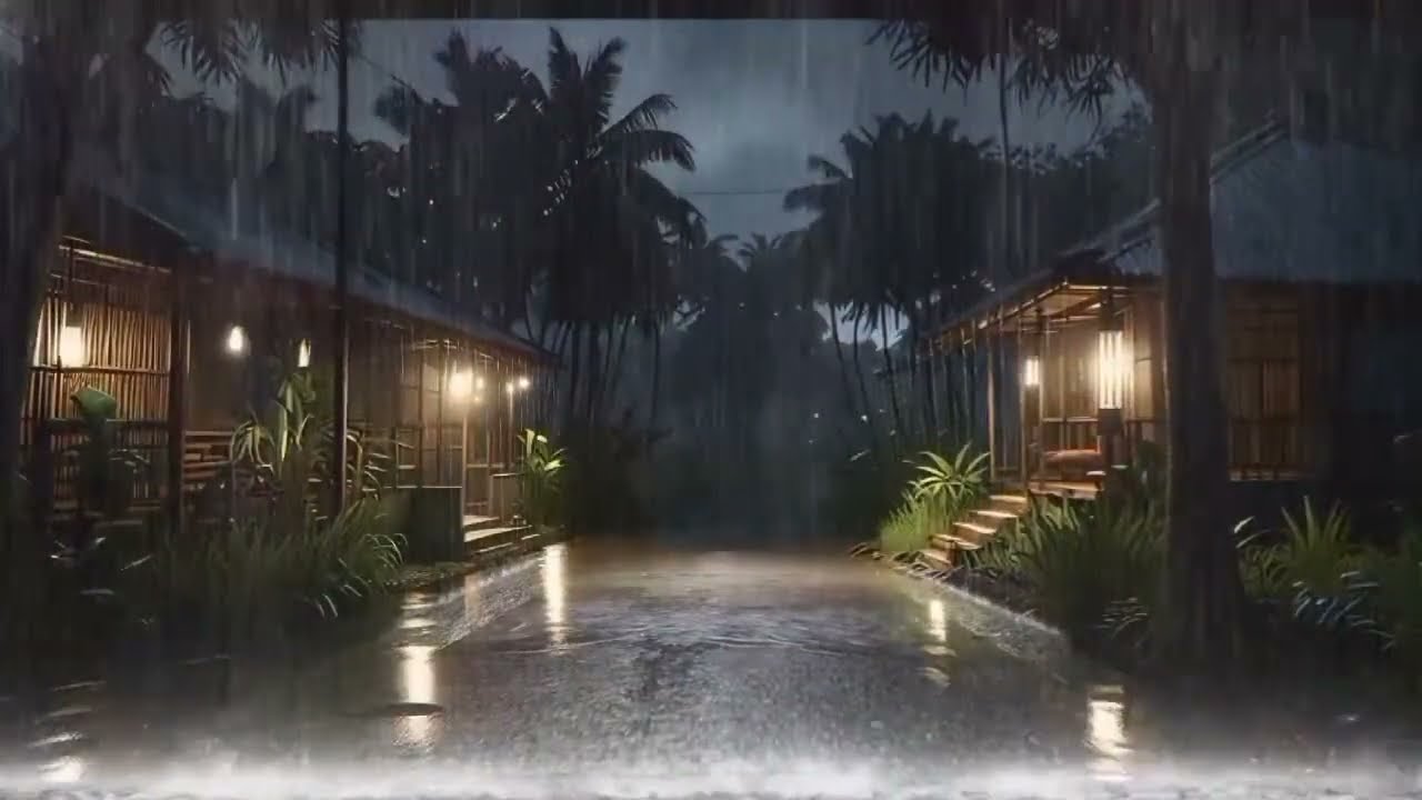 🌧️ Rainy Night Heavy Rain & Thunder | Deep Sleep Sounds | Rain Ambience