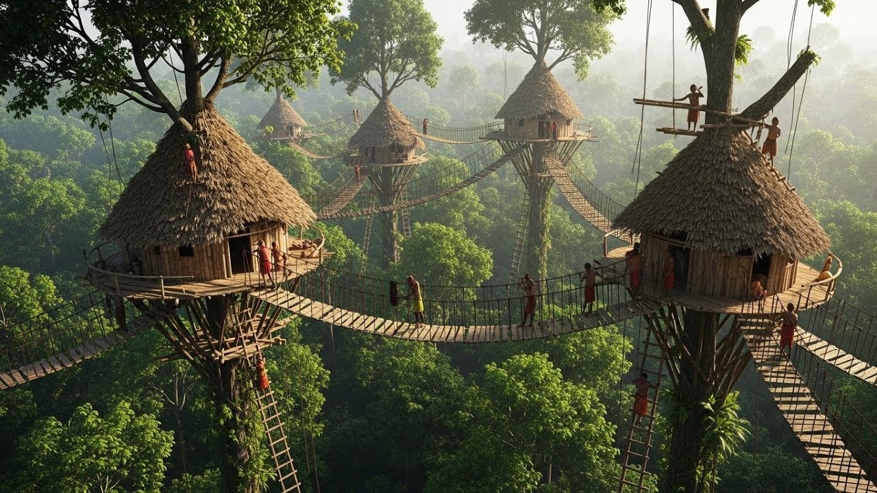 Extreme Jungle Survival! Living in a 50m Treehouse