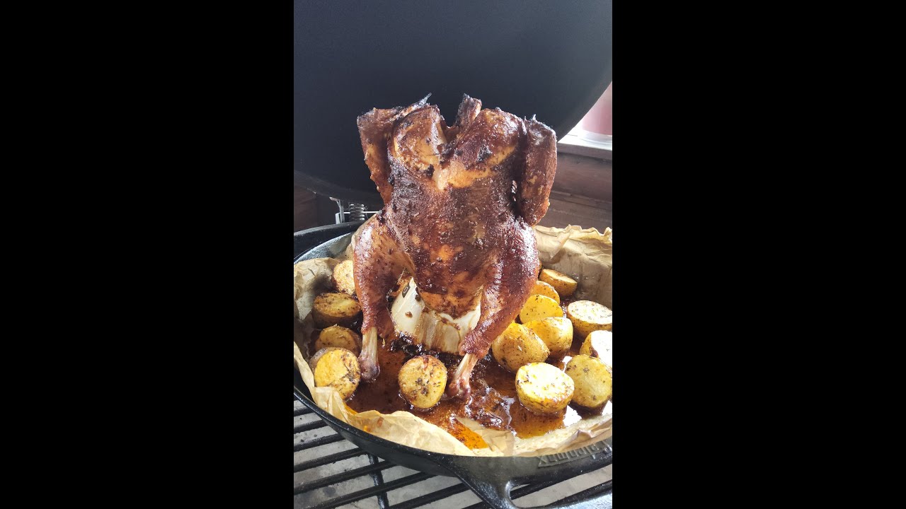 Kaip kepti česnakinį vi&scaron;čiuką | Kamado receptas