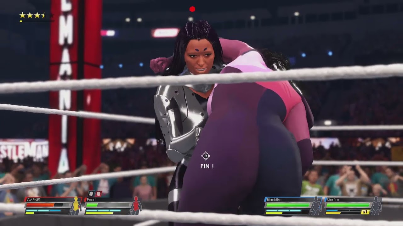 WWE 2K22 Garnet and Pearl Vs Starfire and Blackfire tag team