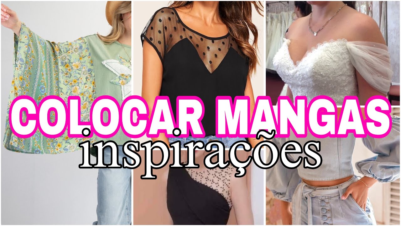 Muitas ideias pra colocar mangas em roupas SEM / renove tuas roupas /  mangas em blusa de alça