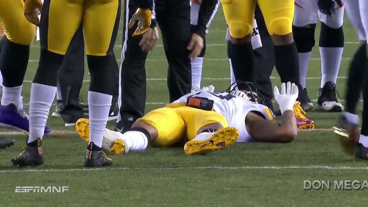 Ryan Shazier Put On Cart After Scary Injury Trying to Make Tackle   HD