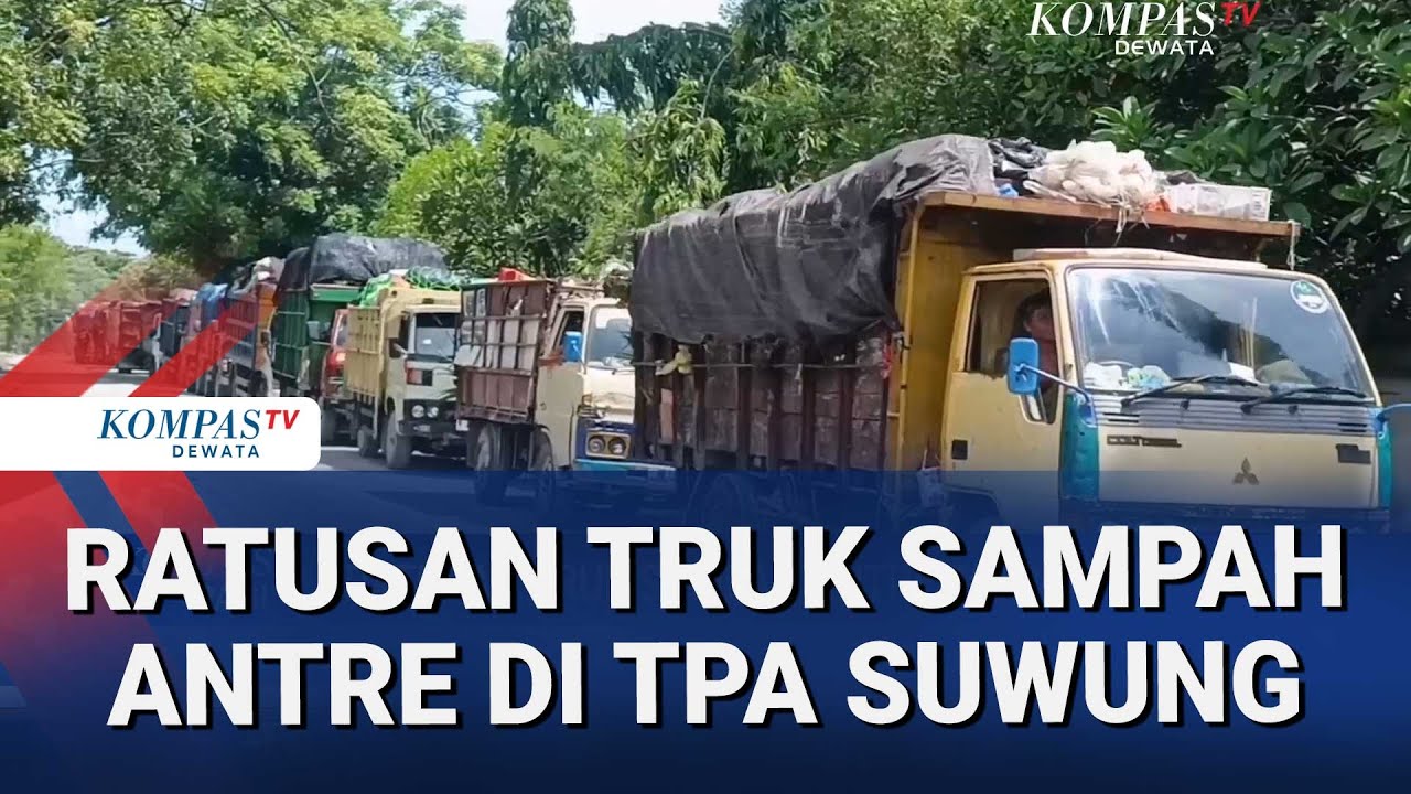Ratusan Truk Sampah Antre Di TPA Suwung