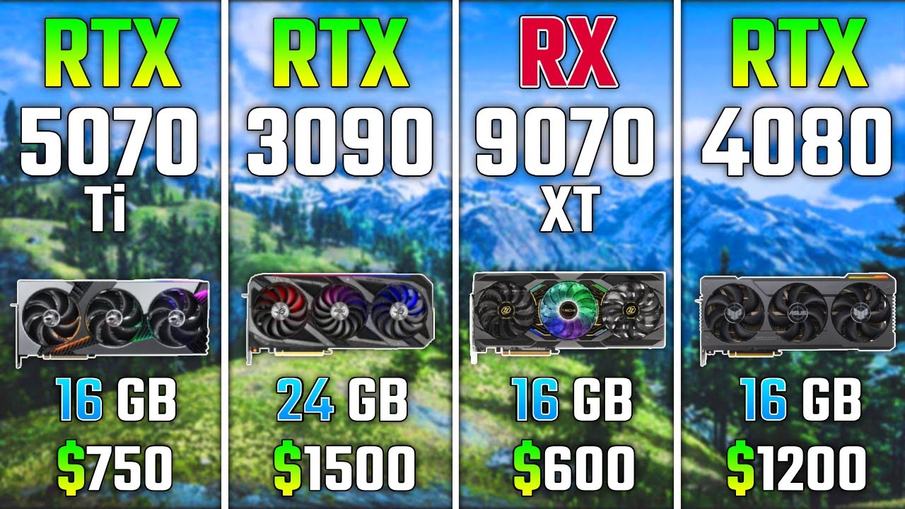 RTX 5070 Ti vs RTX 3090 vs RX 9070 XT vs RTX 4080 | Test in 7 Games
