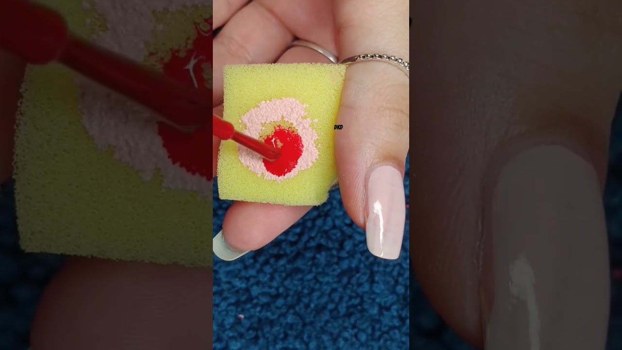 Nail art with sponge 🧽😍 #youtubeshorts #nailart #nailarttutorial #shorts