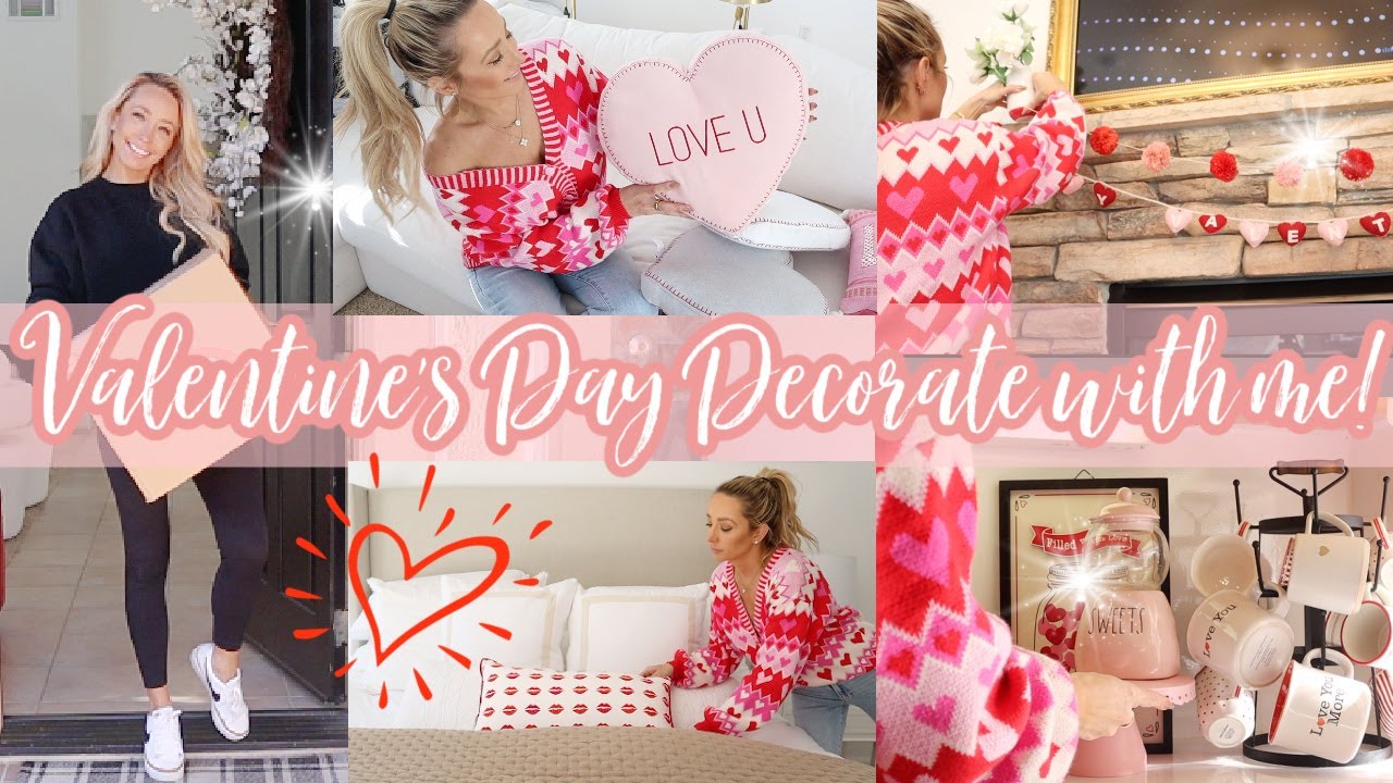 VALENTINE'S DAY DECORATE WITH ME // DECOR HAUL // 10 MINUTE CHICKEN FAJITA SALAD HUNGRYROOT RECIPE