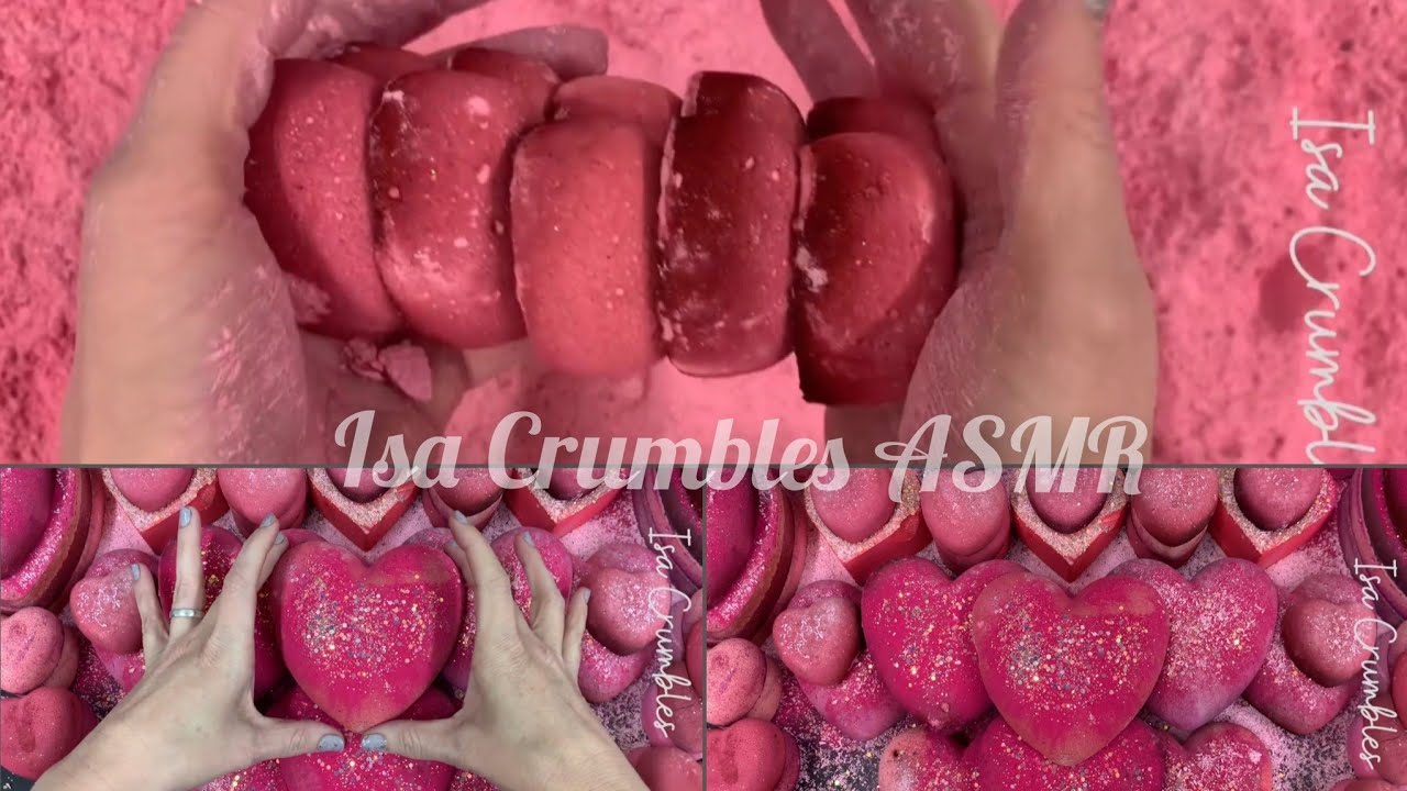 ASMR - Beautiful hearts gym chalk reforms crumble by @isacrumblesasmr