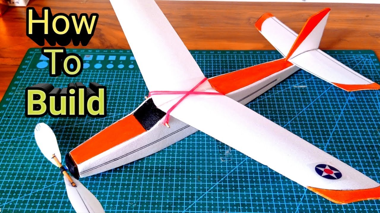 Rubber powered Keil Kraft Ace model plane full build video