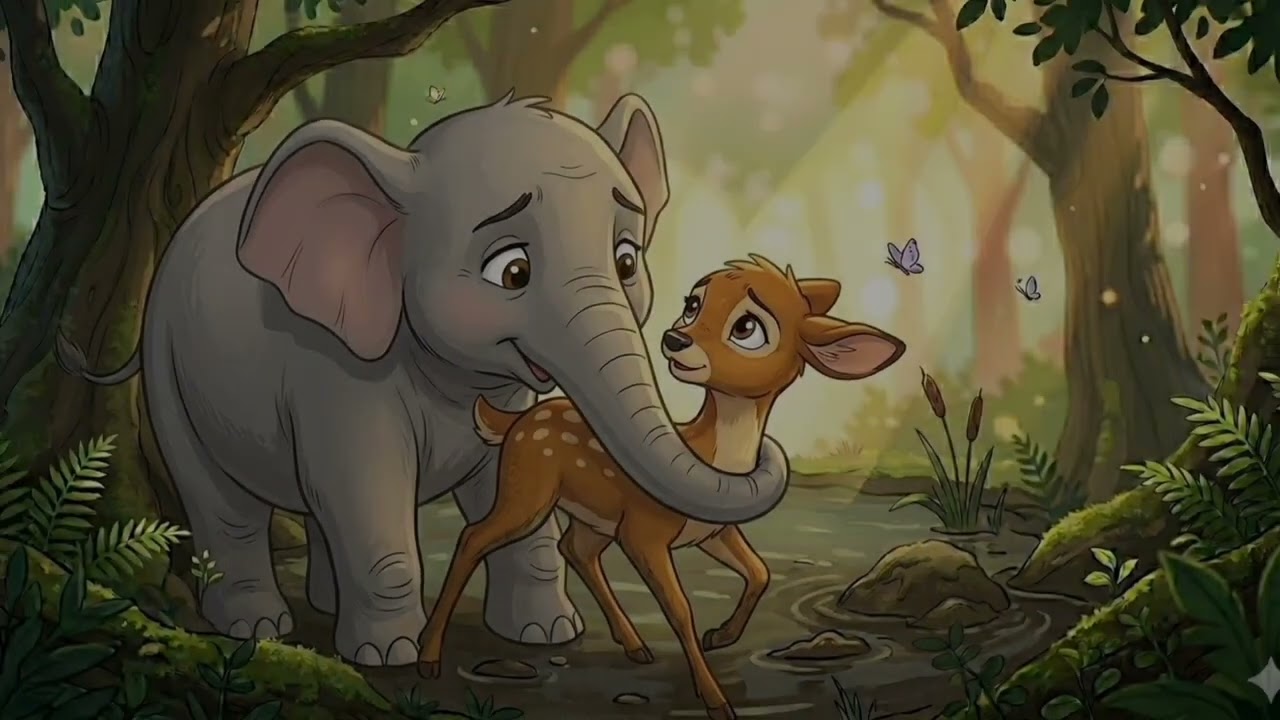 🌙Day 4 || தீரன் 🐘 | பயந்த மானை காப்பாற்றிய யானையின் உண்மை கதை | Tamil Kids Story