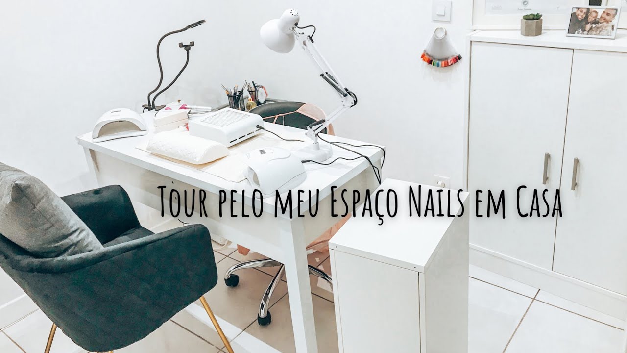 Tour pelo meu Espaço Nail Designer em Casa