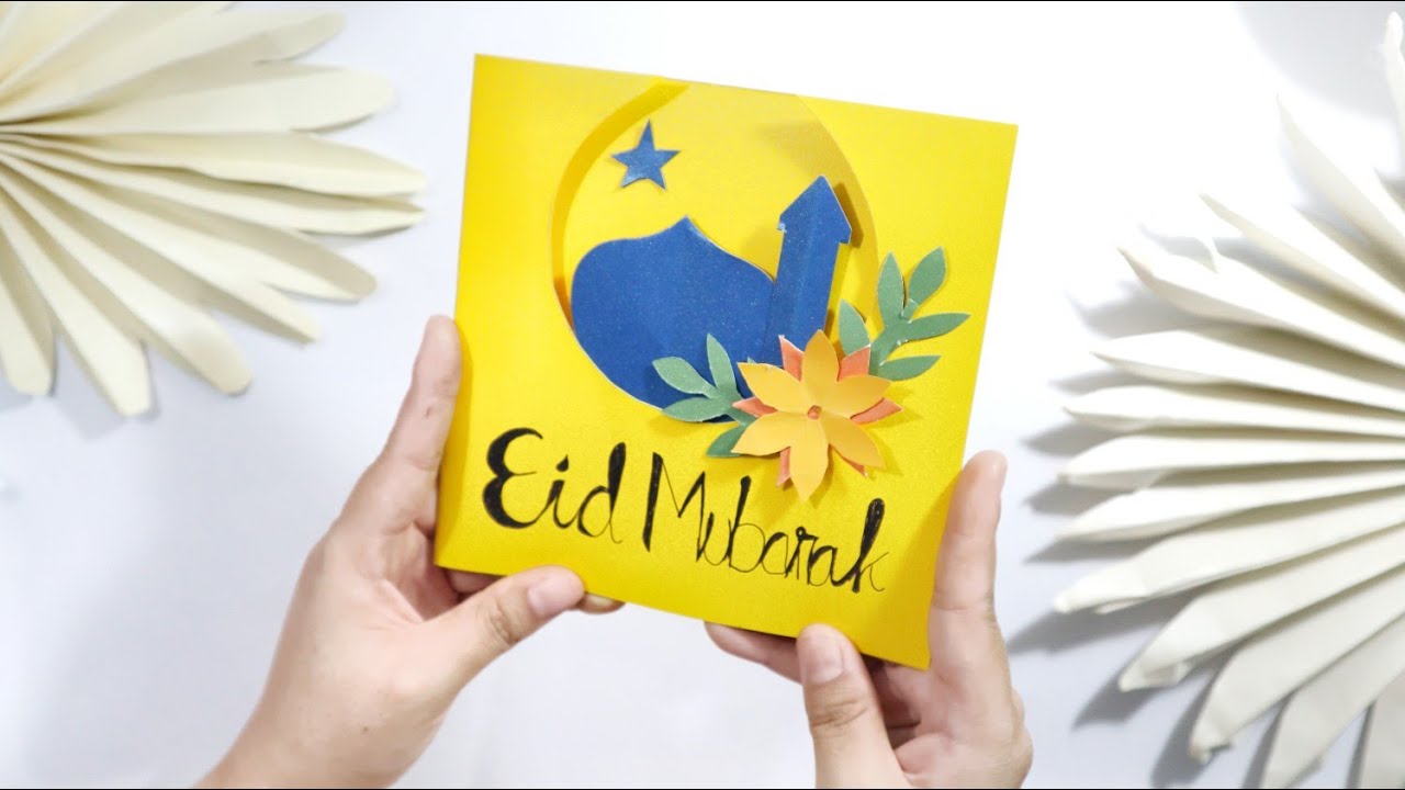 Diy Eid Mubarak Ramadan greeting cards | kartu ucapan lebaran idul fitri | Kad hari raya kreatif