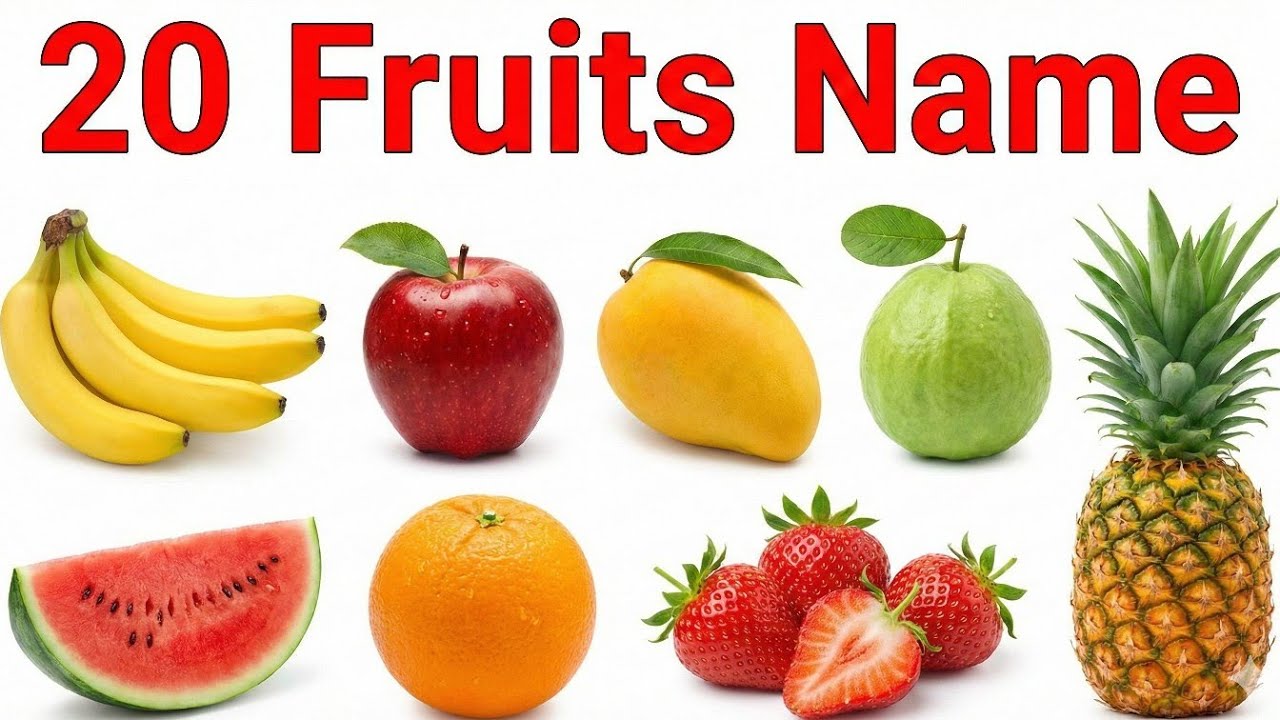25 Fruits Name English and Hindi | 25 फलों के नाम बच्चों के लिए | Fruits Name Wait Pictures Part4