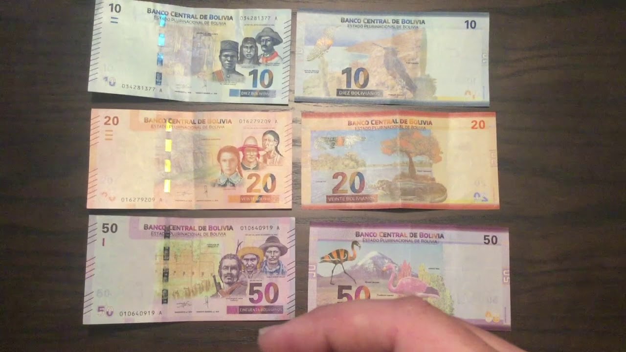 Los nuevos billetes de Bolivia