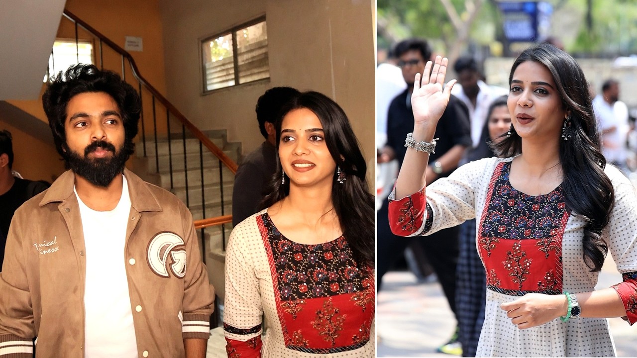 GV Prakash & Sri Gouri Priya Exclusive Visuals @ Happy Raj Trailer Launch